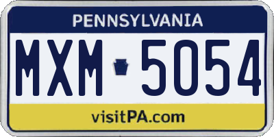 PA license plate MXM5054