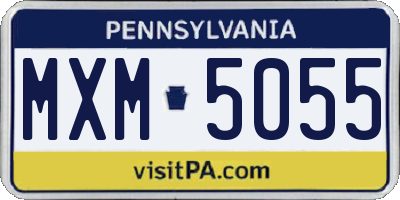 PA license plate MXM5055