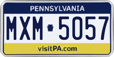 PA license plate MXM5057