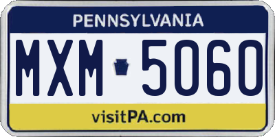 PA license plate MXM5060