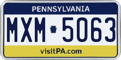PA license plate MXM5063