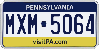 PA license plate MXM5064