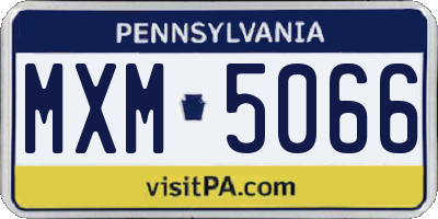 PA license plate MXM5066