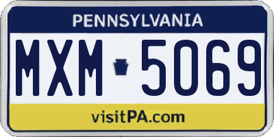 PA license plate MXM5069