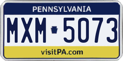PA license plate MXM5073
