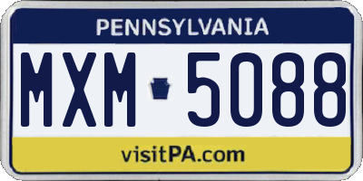 PA license plate MXM5088