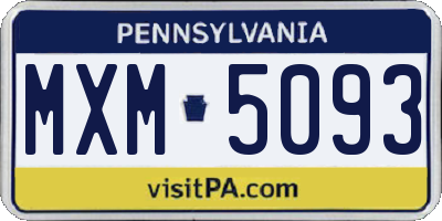 PA license plate MXM5093