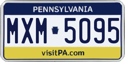 PA license plate MXM5095