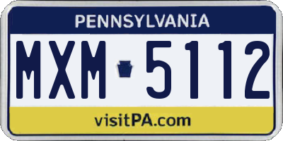 PA license plate MXM5112