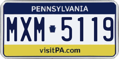 PA license plate MXM5119