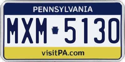 PA license plate MXM5130