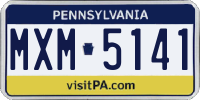 PA license plate MXM5141