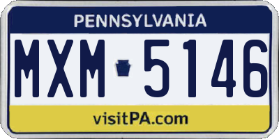 PA license plate MXM5146
