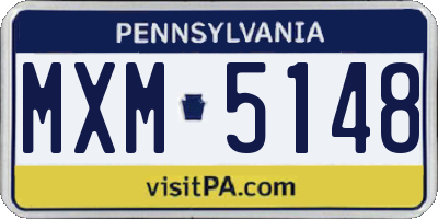PA license plate MXM5148