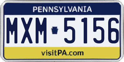 PA license plate MXM5156