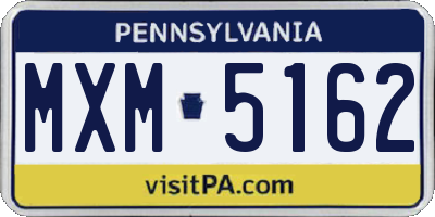 PA license plate MXM5162