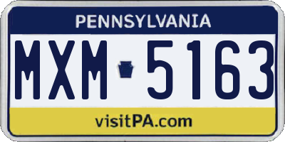 PA license plate MXM5163