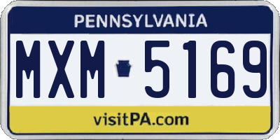 PA license plate MXM5169