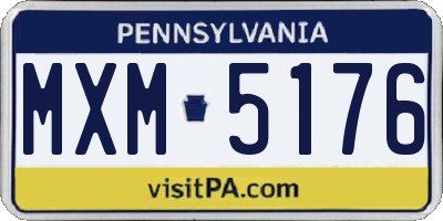 PA license plate MXM5176