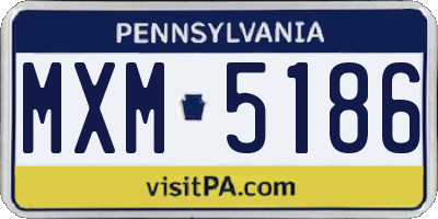 PA license plate MXM5186