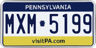 PA license plate MXM5199