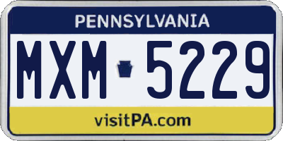 PA license plate MXM5229