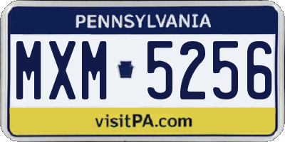 PA license plate MXM5256