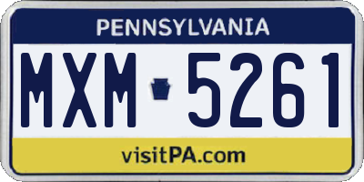 PA license plate MXM5261