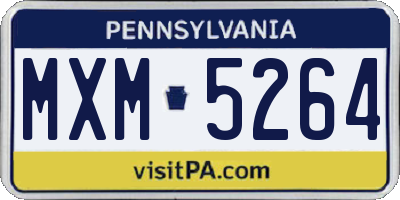 PA license plate MXM5264