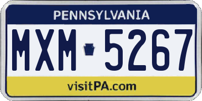 PA license plate MXM5267