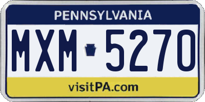 PA license plate MXM5270