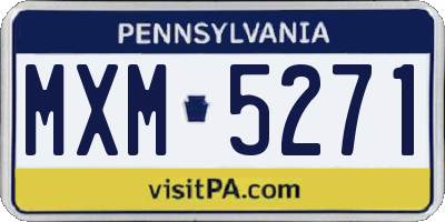 PA license plate MXM5271