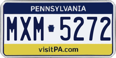 PA license plate MXM5272