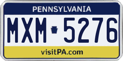 PA license plate MXM5276