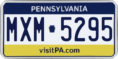 PA license plate MXM5295