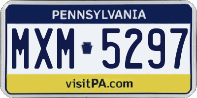 PA license plate MXM5297