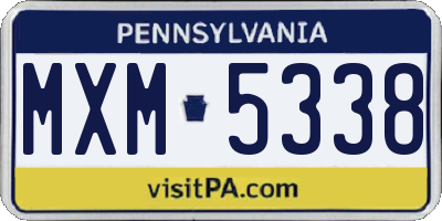 PA license plate MXM5338