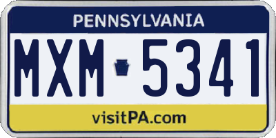 PA license plate MXM5341