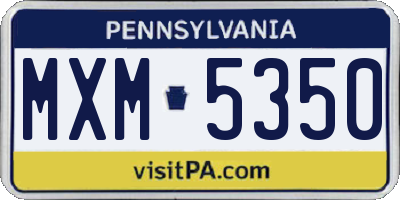 PA license plate MXM5350