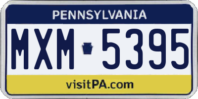 PA license plate MXM5395