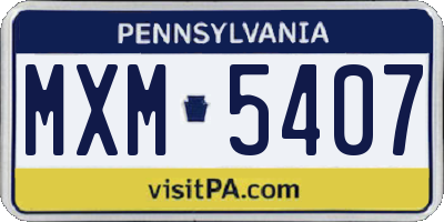 PA license plate MXM5407