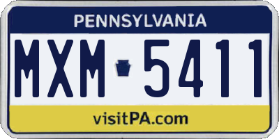 PA license plate MXM5411