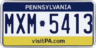PA license plate MXM5413