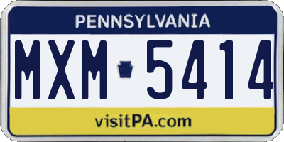 PA license plate MXM5414