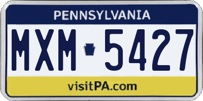 PA license plate MXM5427