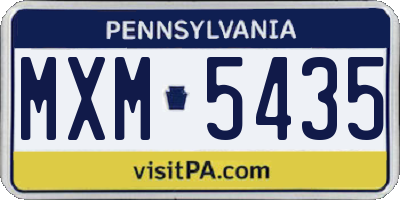 PA license plate MXM5435