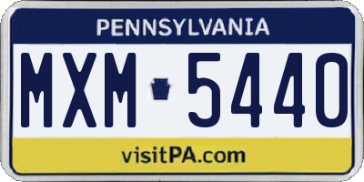 PA license plate MXM5440
