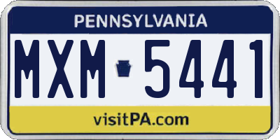 PA license plate MXM5441