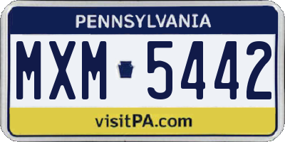 PA license plate MXM5442