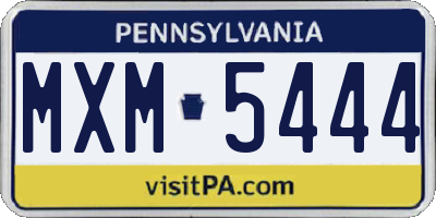 PA license plate MXM5444